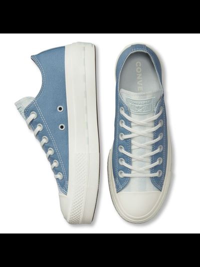 Кеды Converse Chuck Taylor Lift Crafted Canvas голубые короткие на платформе