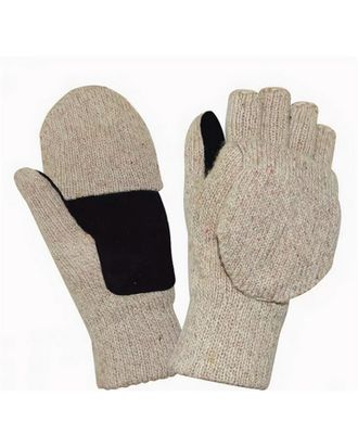 Перчатки шерстяные Варежки с утеплителем ТИНСУЛЕЙТ, спилок на ладони, XL