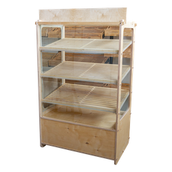 Деревянная витрина для пекарни с полками