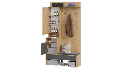 Секция комбинированная Эвита Тип 2 Дуб Крафт золотой/Графит