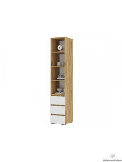 Хелен ПН 02 пенал открытый Дуб Крафт золотой/Белый шагрень