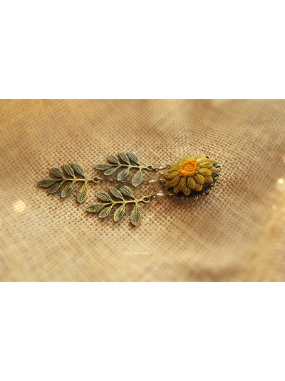 Брошь в стиле кантри &quot;Соломенный Цветок&quot;