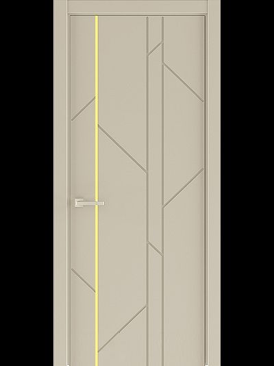 Межкомнатная дверь Экза 6м с молдингом золото