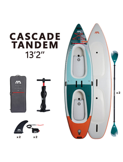Каяк/SUP-доска надувная с веслом двухместная Aqua Marina Cascade Tandem 13'2"