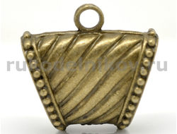 бейл для шарфа "Полосы", цвет-античная бронза