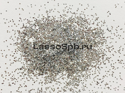 Полиэстровый глиттер блестки Серебро 0,4 мм 400 мкм 0,5 кг