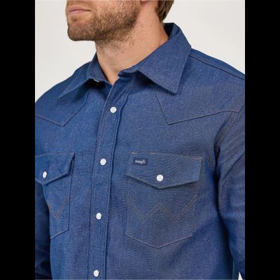 Рубашка Wrangler® Cowboy Cut® RIGID Denim Shirt