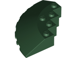 Brick, Round Corner 6 x 6 with Slope 33 Edge, Facet Cutout, Dark Green (95188 / 6080436)