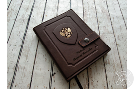кожаный ежедневник с гербом РФ, ежедневник с гербом РФ и именной надписью