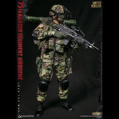 Американский десантник с пулеметом (лимитированная версия) - КОЛЛЕКЦИОННАЯ ФИГУРКА 1/6 75th RANGER REGIMENT AIRBORNE SAW GUNNER LIMITED VER (78094F) - DAMTOYS