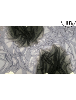 Шифон градиент, цв. Черный + Грифель (R=1м)