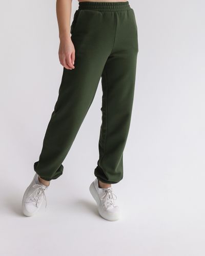 Брюки с манжетами футер (оливковые)