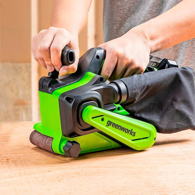 Ленточная шлифовальная машина бесщеточная аккумуляторная Greenworks Арт. 3100607 24V