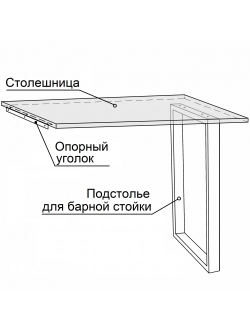 Подстолье для барной стойки «ЛОФТ №21» (высота 815 мм)