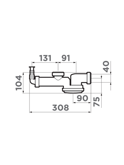 Компактный сифон с гидрозатвором S-01