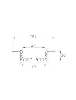 Алюминиевый профиль 4L-8020-SH ANOD Шпаклёвка