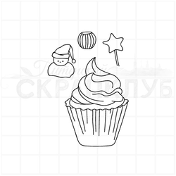 Штамп для скрапа новогоднее прожное