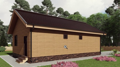 Одноэтажный каркасный дом с четырьмя спальнями 75м² (SK43)