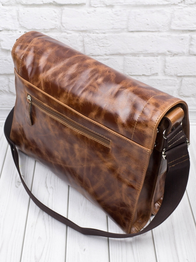 Кожаная сумка через плечо Albano Premium cognac (арт. 
5006-53)