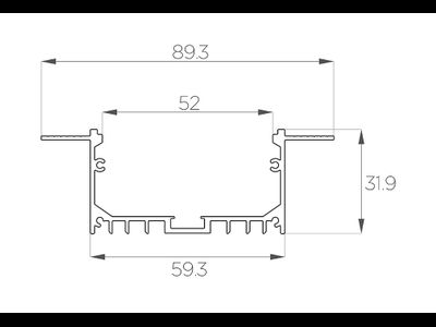 Алюминиевый профиль 4L-9032-SH ANOD Шпаклёвка