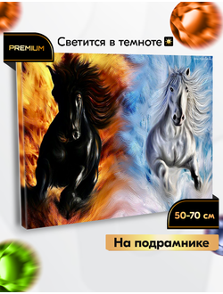 Алмазная мозаика 50-70 см НА ПОДРАМНИКЕ премиум с 5д элементами и светящимися в темноте стразами