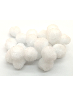 Помпоны декоративные, 20 мм белые (упаковка 30 штук)