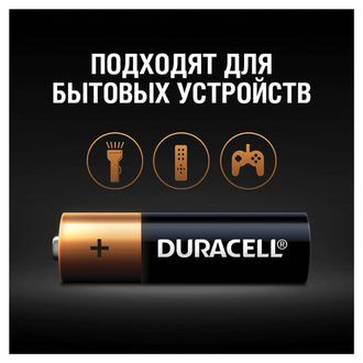 Батарейки КОМПЛЕКТ 2 шт., DURACELL Basic, AA (LR06, 15А), алкалиновые, пальчиковые, блистер