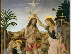 Картина обогреватель, репродукция Леонардо да Винчи Крещение Христа