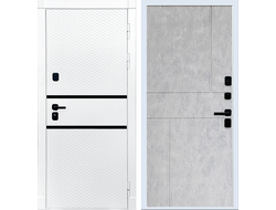 Белая дверь Rx15 с панелью ФЛ 290 бетон светлый