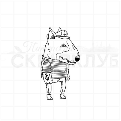 ФП штамп "Бультерьер морской волк"