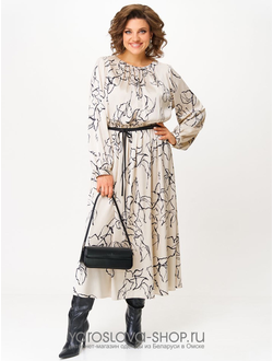 Модель :24426.Элегантное платье отрезное по линии талии с абстрактным принтом