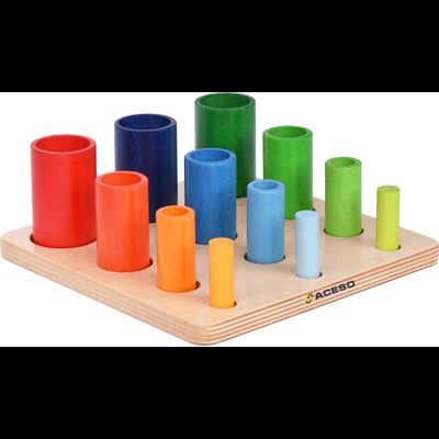 Цветная башня Игра на распознавание цвета формы размер Игра развитие тактильного восприятия