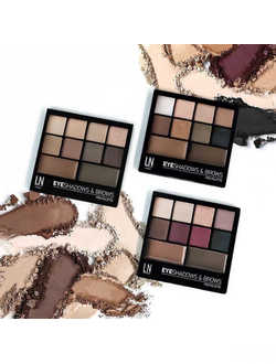 LN professional Набор для глаз и бровей тени и воск Pro Palette