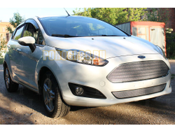 Защита радиатора Ford Fiesta MK6 (рестайлинг) 2015- chrome верх PREMIUM