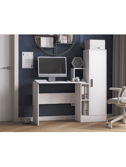 СКМ-2 компьютерный стол Белый с тиснением «Древесные поры»