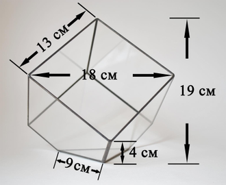 Флорариум «Куб» 19 см фактические размеры