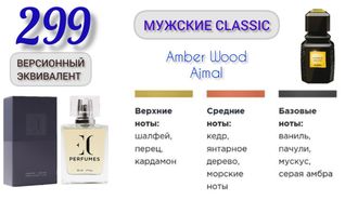 Духи мужские EC Classic 299, 50 мл Версионный эквивалент AJMAL Amber Wood