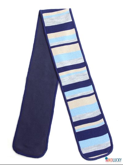 Шарф М10П17, цвет синий,серый,бежевый,голубой, р.12/112 см