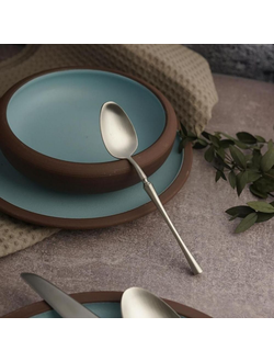 Ложка чайная 15 см матовое серебро