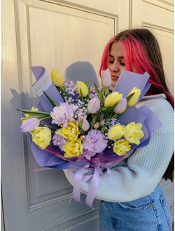 Букет с пионовидными тюльпанами