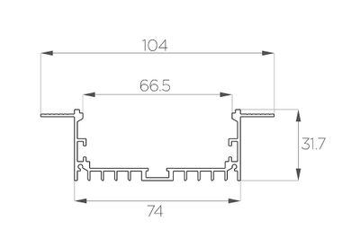 Алюминиевый профиль 4L-10432-SH ANOD Шпаклёвка