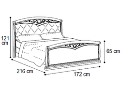 Кровать "Curvo Fregio Capitonne" с изножьем 160х200 см