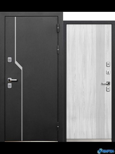 Дверь входная металлическая с терморазрывом Luxor Termo 1 Букле чёрный в Челябинске | КВИРТЕК