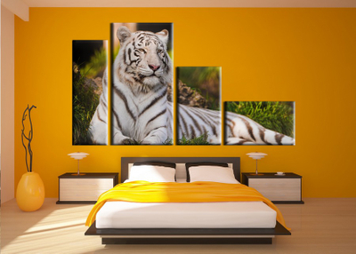 Модульная картина "Белый тигр"