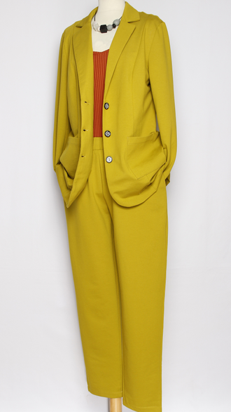 КОСТЮМ БРЮЧНЫЙ "ДВОЙКА ТРИКОТАЖ" горчица р.50-56