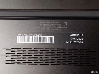 AORUS 16 BKF ( 16.0 WQXGA IPS 240Hz i7-13700H RTX4060 (8Gb) 16Gb 1024Gb SSD )