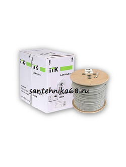 Кабель связи витая пара ITK ШПД U/UTP кат. 5E 4х2х0,48мм solid, PVC, серый (бухта 305м)