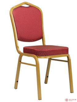 Стул банкетный Аякс 25 мм золото, корона красная