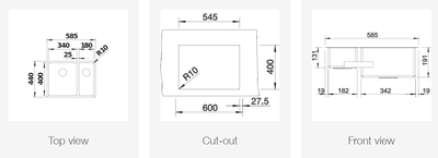 Мойка Blanco CLARON 340/180-U (чаша слева)
