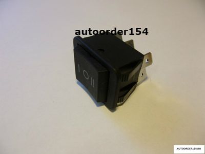 Выключатель клавиша чёрная "широкая" (3 положения, без фиксации) 03000147